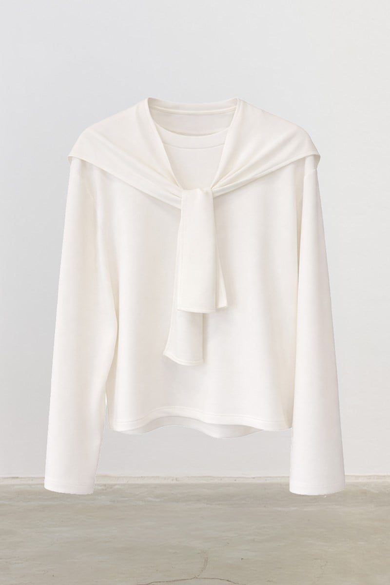 Seyyar Parçalı Sweatshirt Ekru