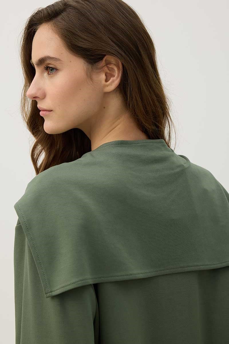 Seyyar Parçalı Sweatshirt Koyu yeşil