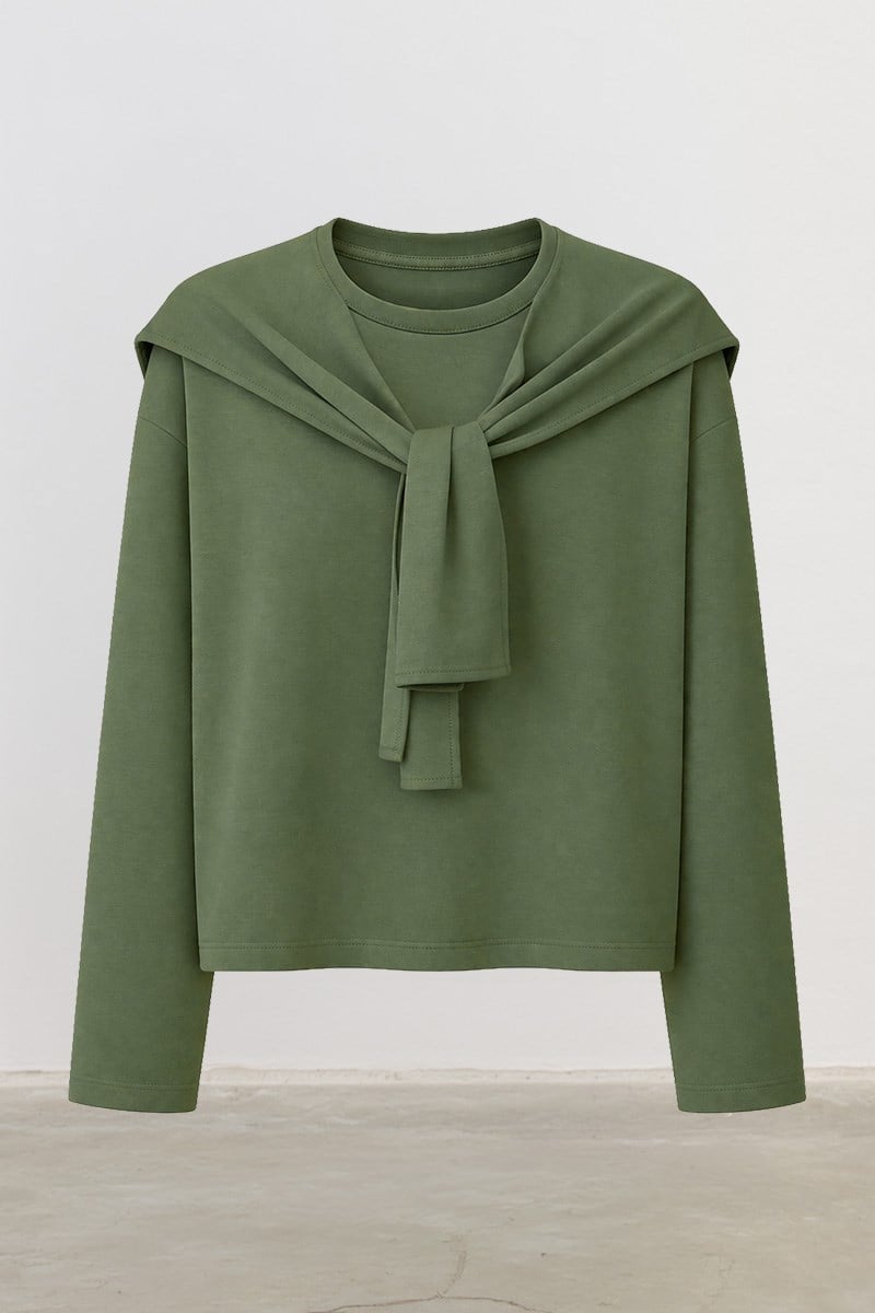 Seyyar Parçalı Sweatshirt Koyu yeşil