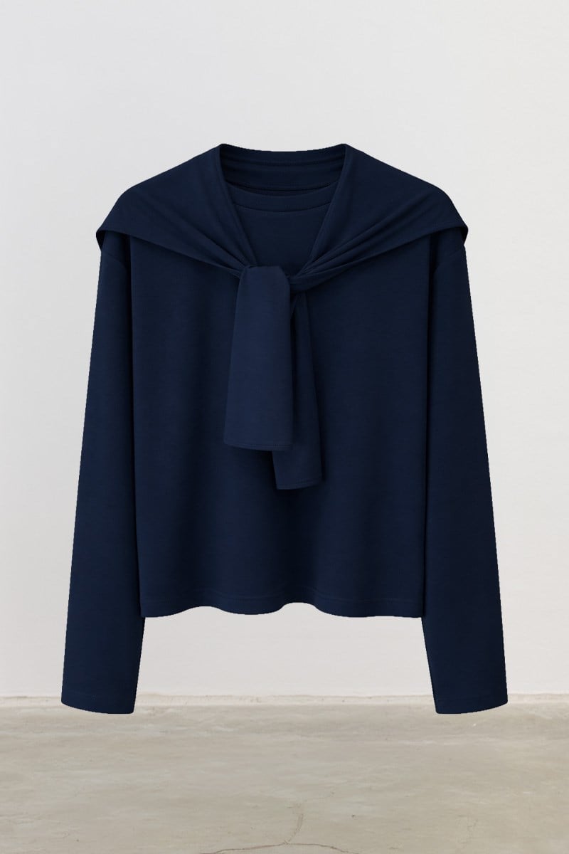 Seyyar Parçalı Sweatshirt Lacivert
