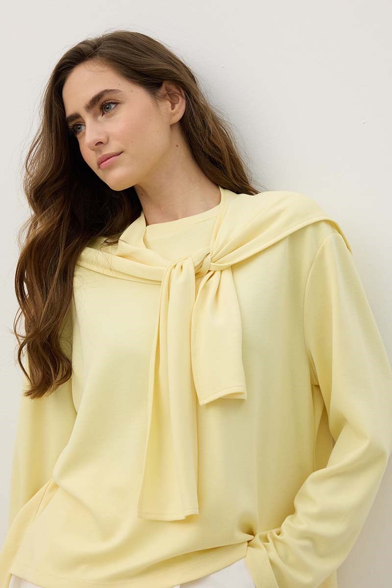 Seyyar Parçalı Sweatshirt Soft Sarı