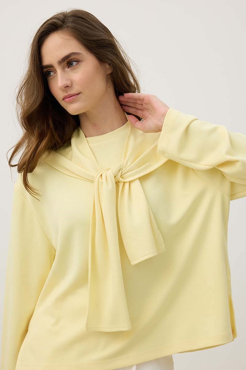 Seyyar Parçalı Sweatshirt Soft Sarı