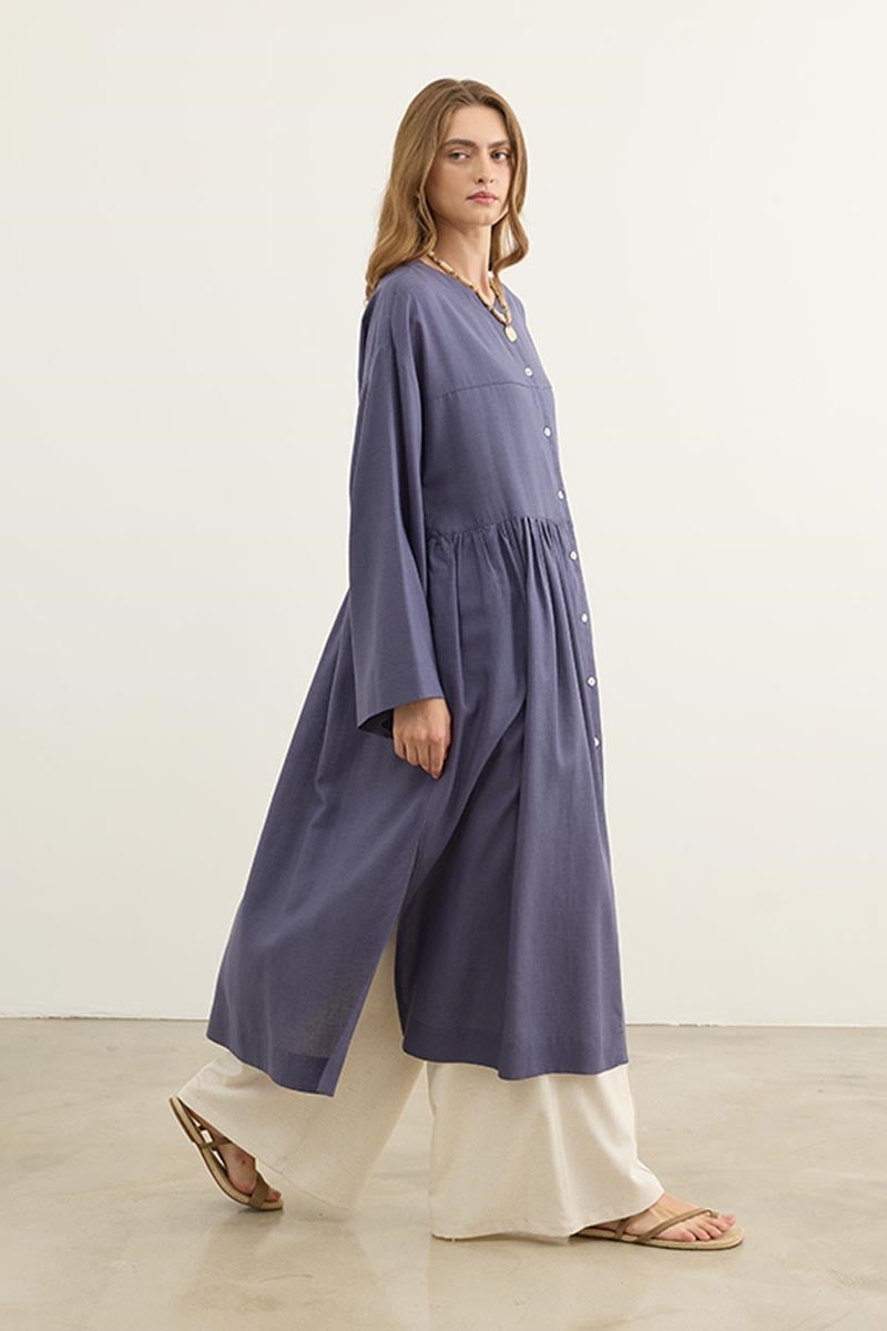 Uzun Kimono Tunik Lavanta