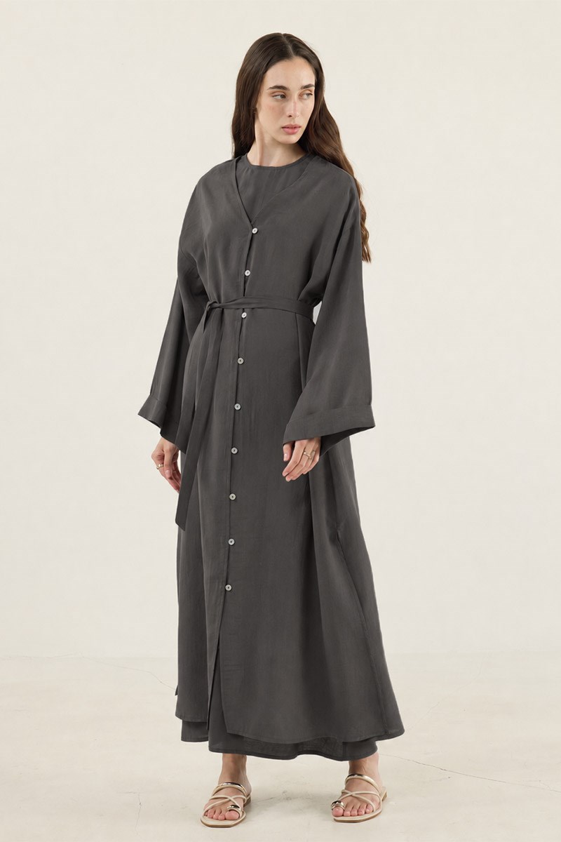 Uzun Modal Abaya Antrasit
