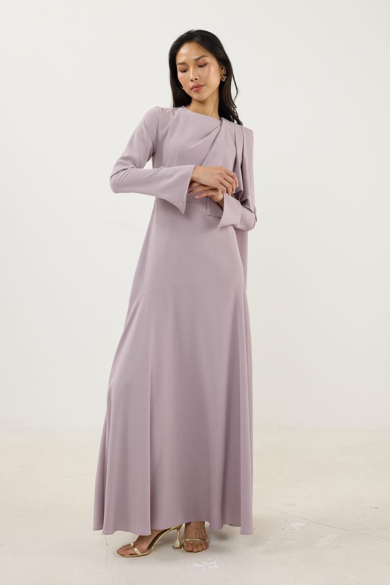 Verev Kesimli Abiye Elbise Leylak