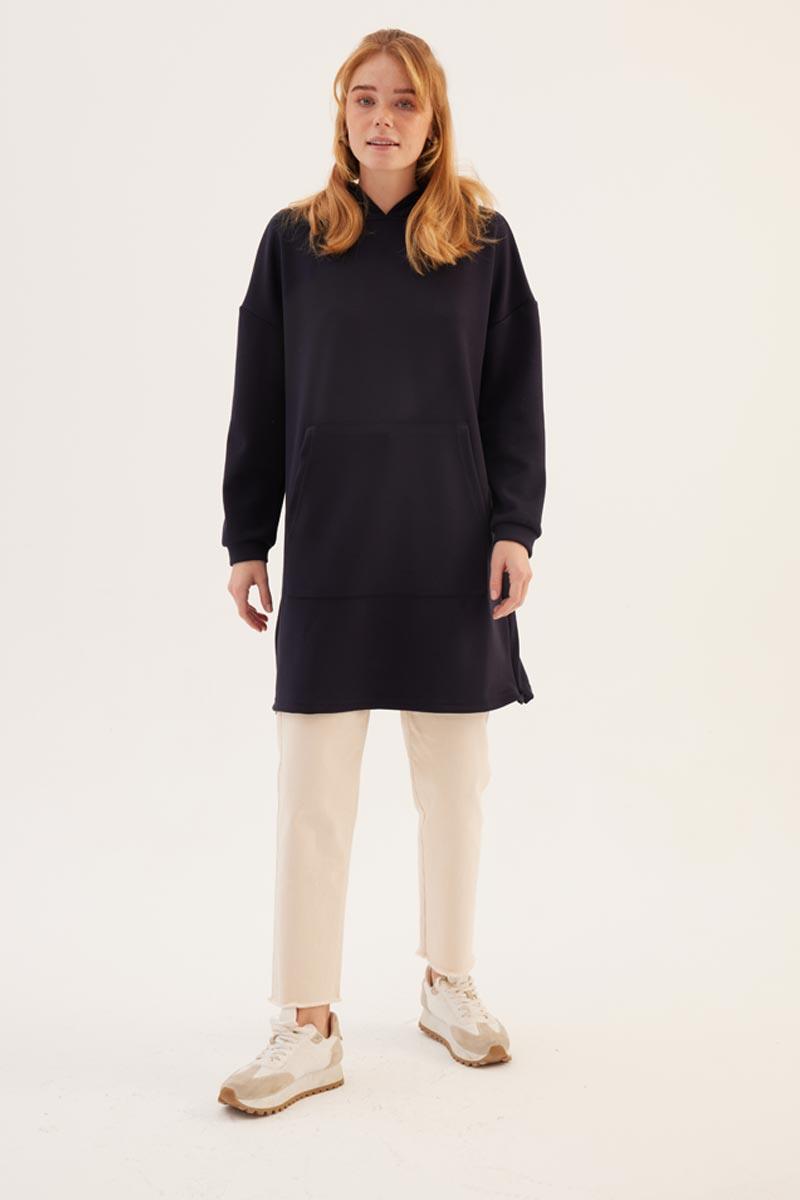 Yanlardan Fermuarlı Sweatshirt