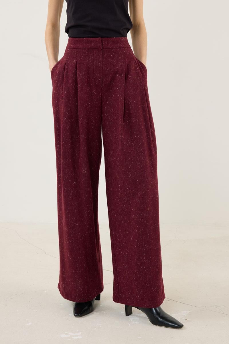 Yün Karışımlı Pantolon Bordo