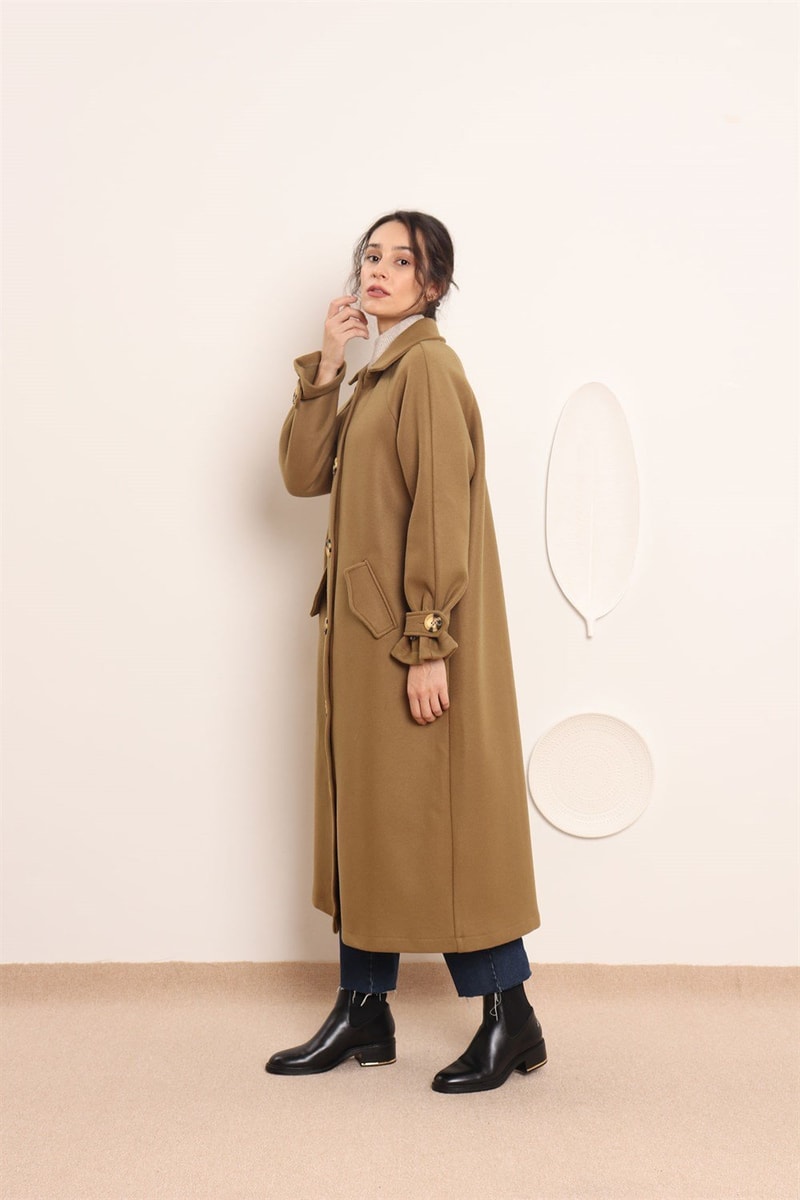 Yünlü Oversize Kaban