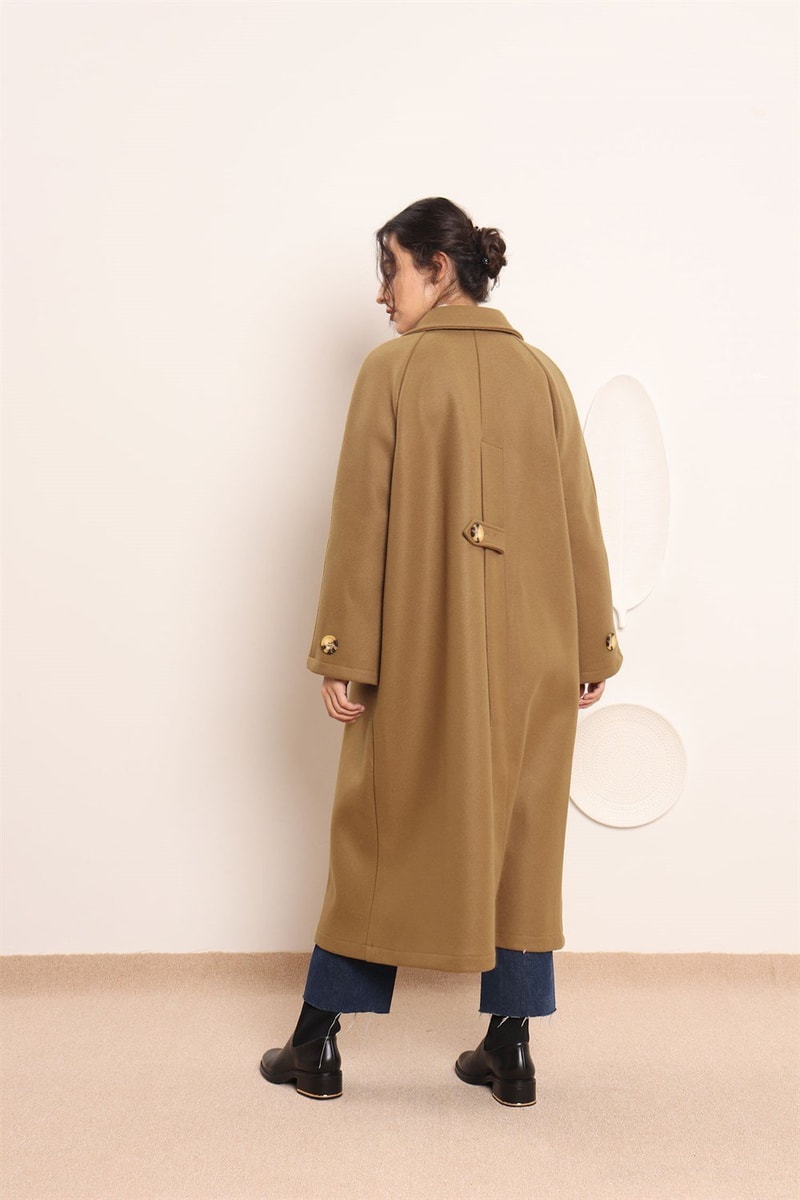 Yünlü Oversize Kaban