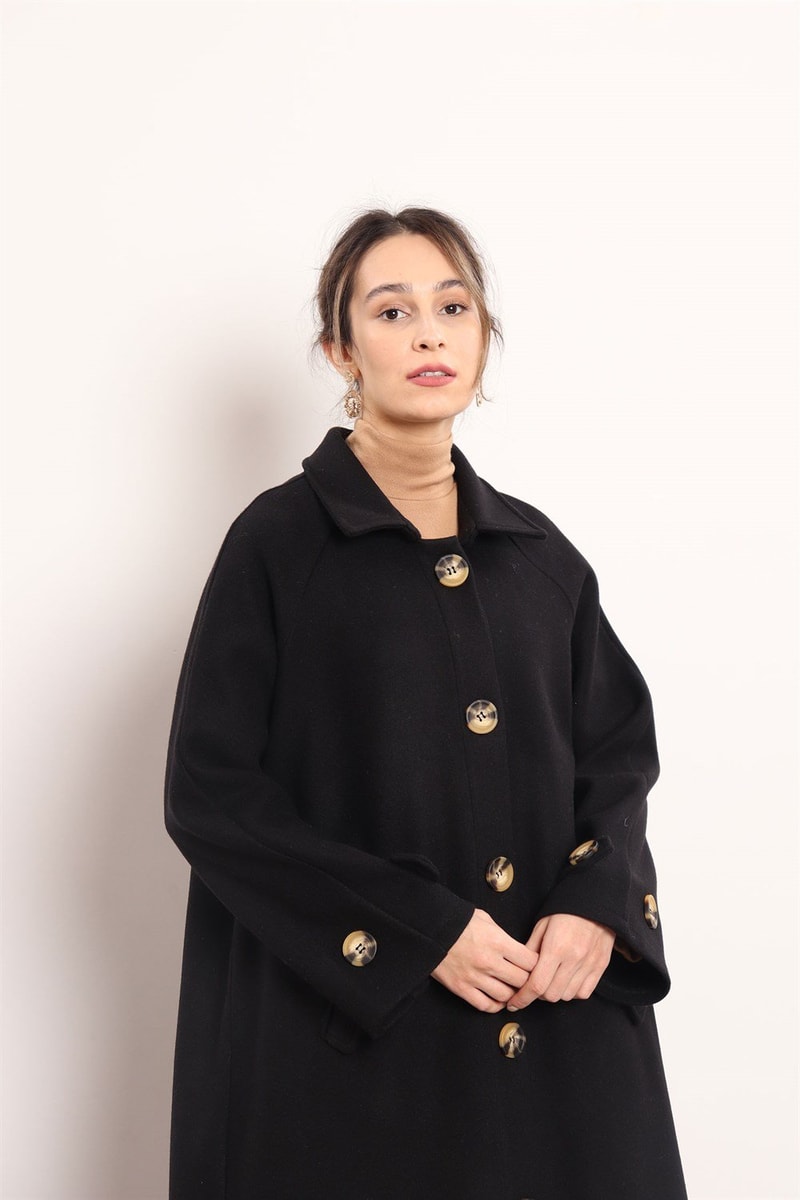 Yünlü Oversize Kaban