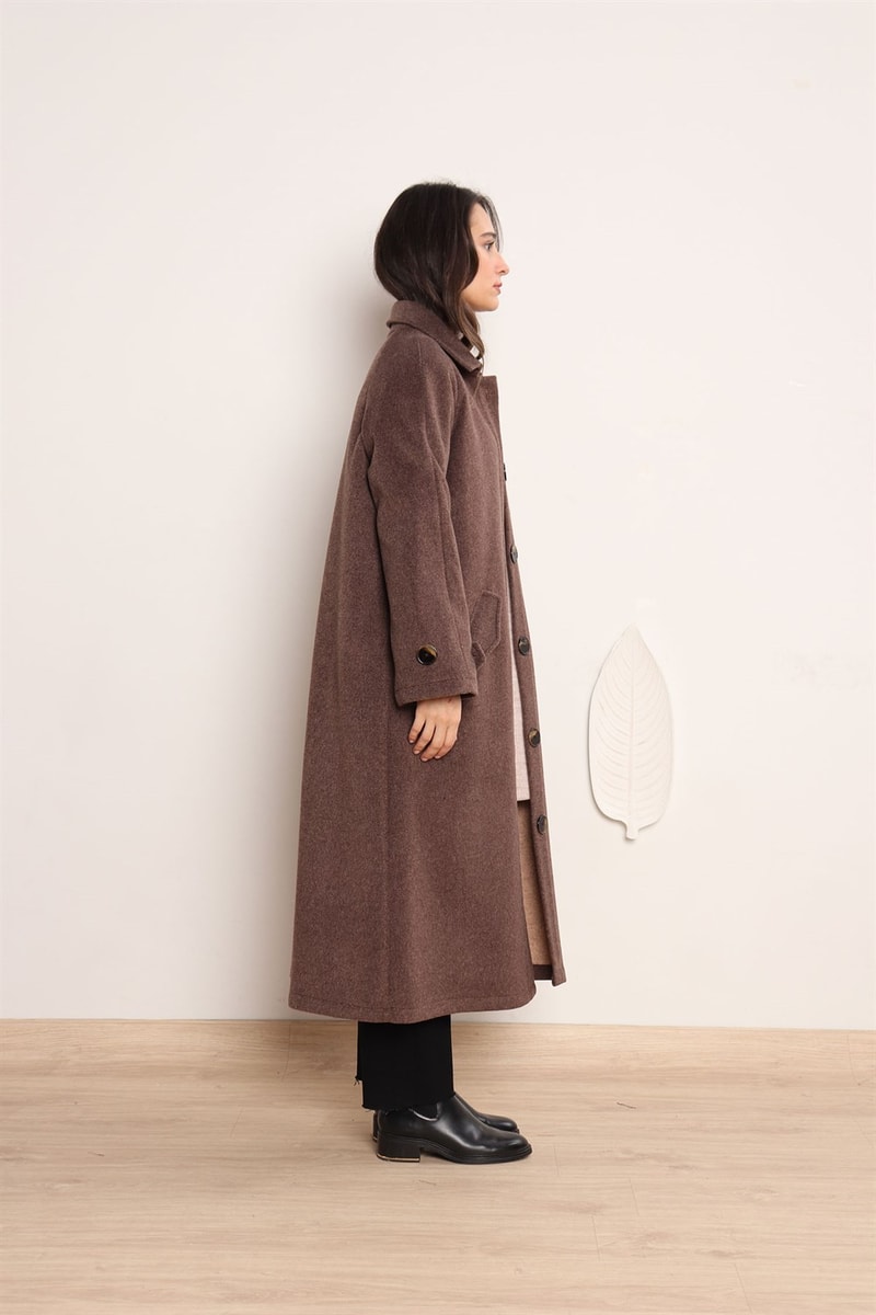 Yünlü Oversize Kaban
