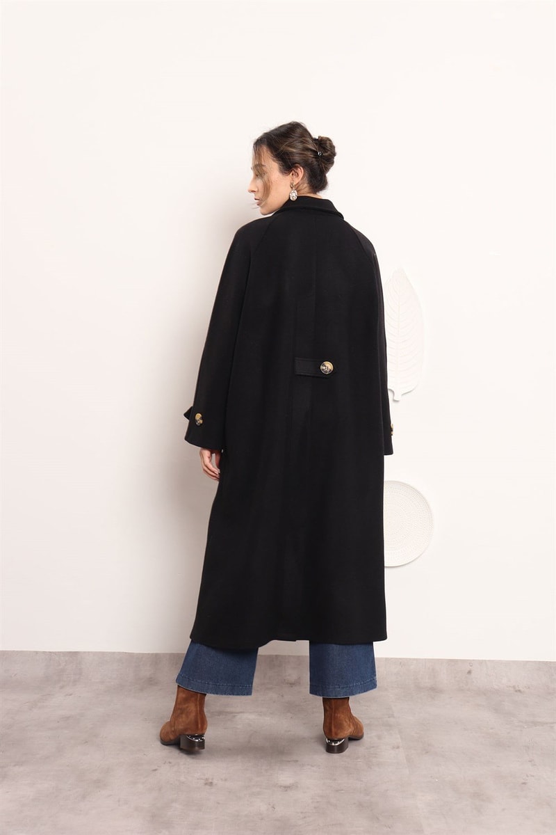 Yünlü Oversize Kaban