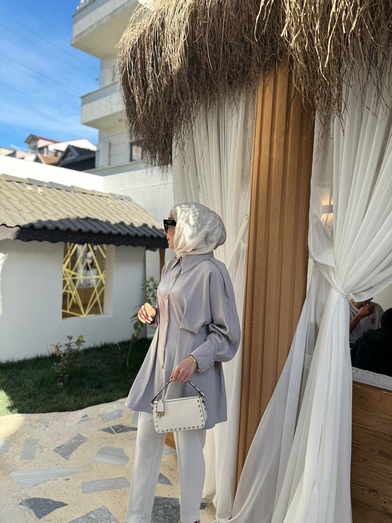 NOIRRE DESİGNCeketHera Ceket Açık Gri