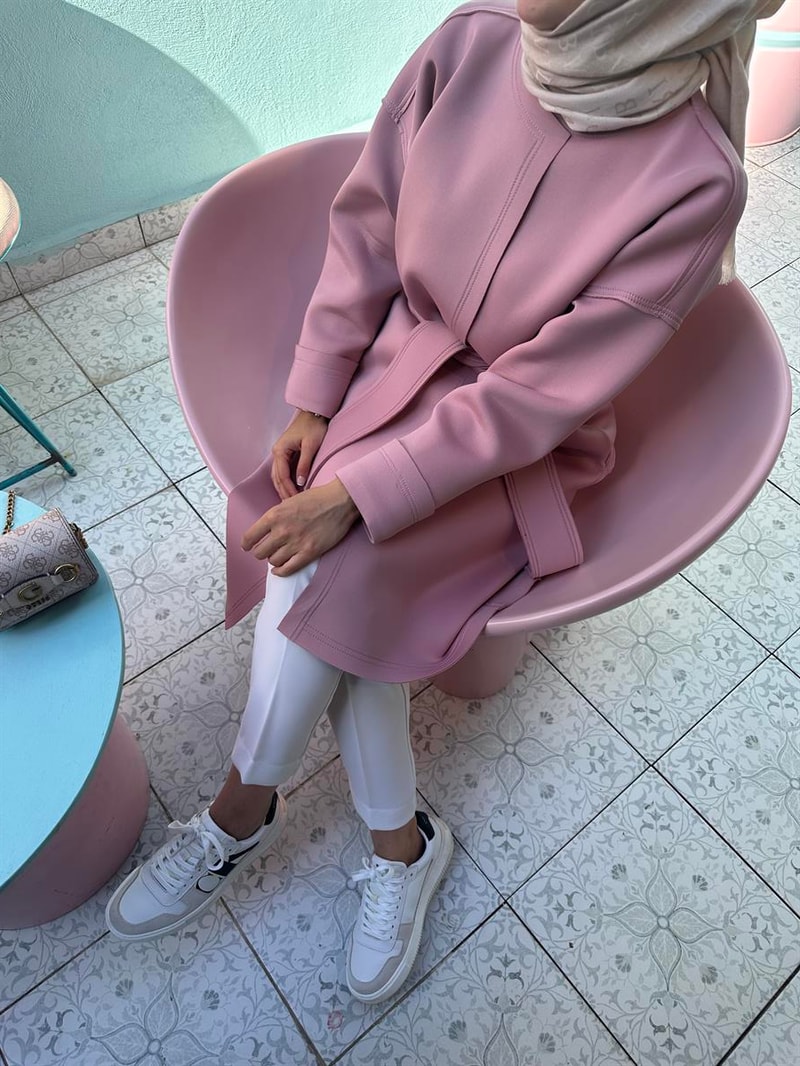 NOIRRE DESİGNCeketPembe Puf Scuba Kap 