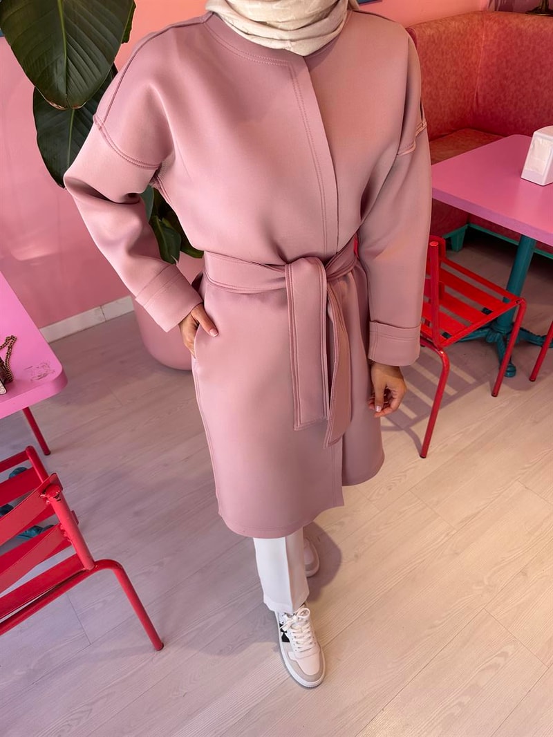 NOIRRE DESİGNCeketPembe Puf Scuba Kap 