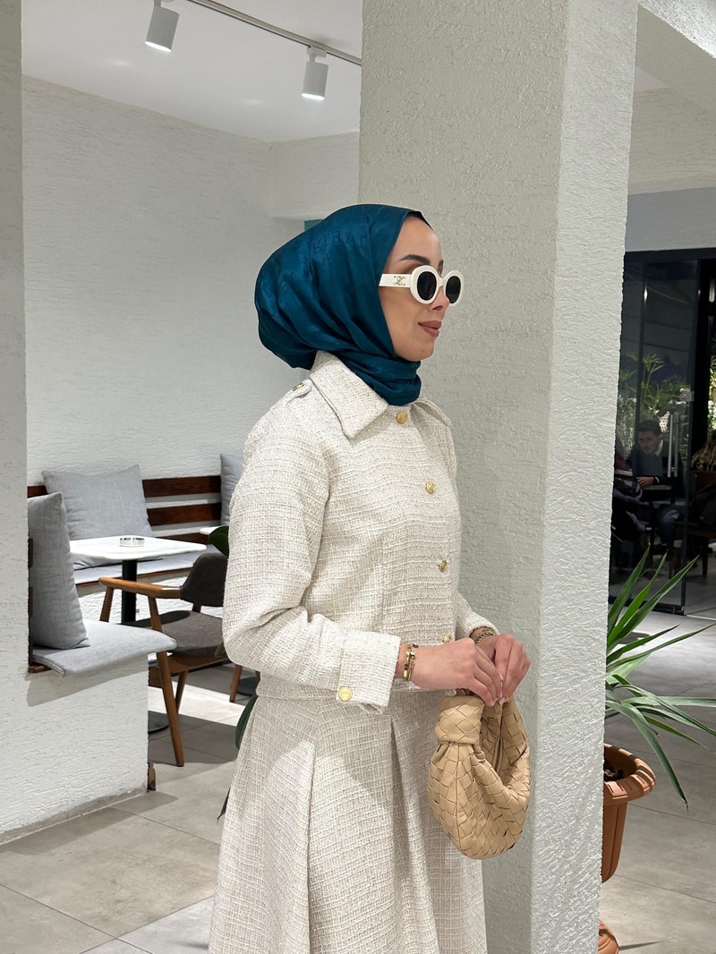 NOIRRE DESİGNTakımTÜVİT ETEK CEKET TAKIM BEJ 