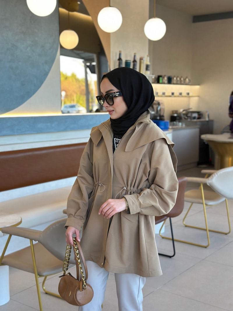 NOIRRE DESİGNCeketYAKADETAYLI NORA TRENÇKOT (camel)