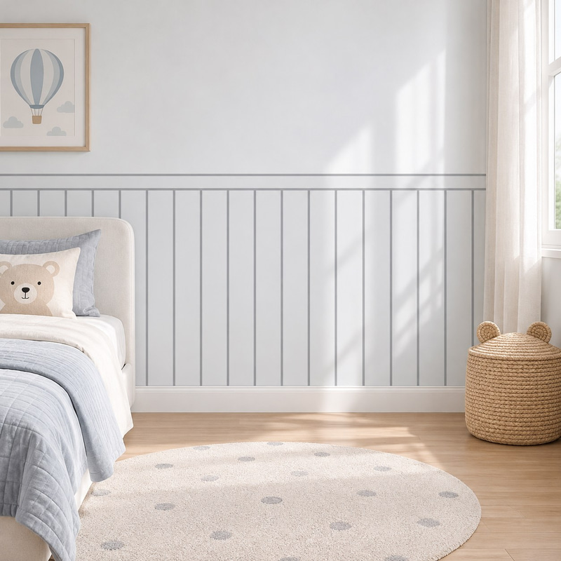 Panel-AçıkGriAçık Gri Panel Desenli Kendinden Yapışkanlı Folyo (50x120 cm)