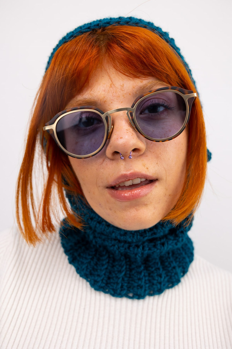 Alyssa Gold Blue Leopard Güneş Gözlüğü
