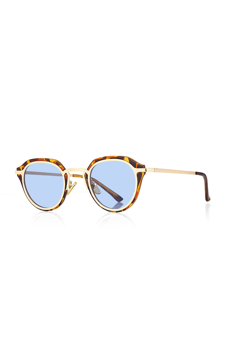Alyssa Gold Blue Leopard Güneş Gözlüğü