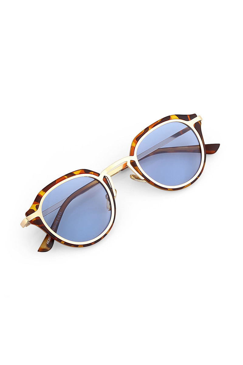 Alyssa Gold Blue Leopard Güneş Gözlüğü