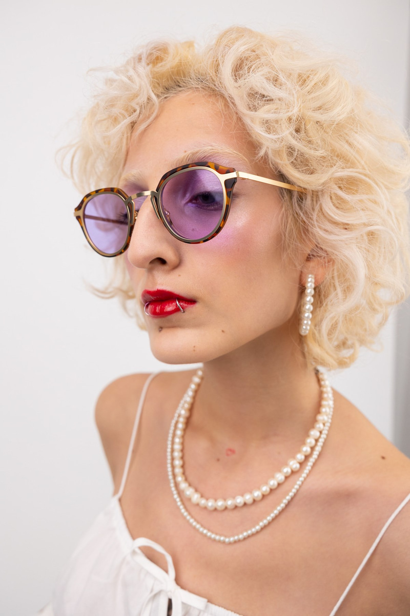 Alyssa Gold Purple Leopard Güneş Gözlüğü