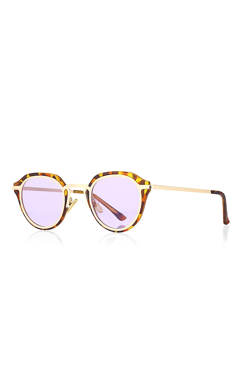Alyssa Gold Purple Leopard Güneş Gözlüğü