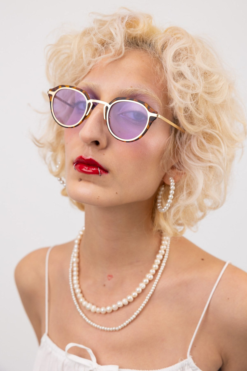 Alyssa Gold Purple Leopard Güneş Gözlüğü