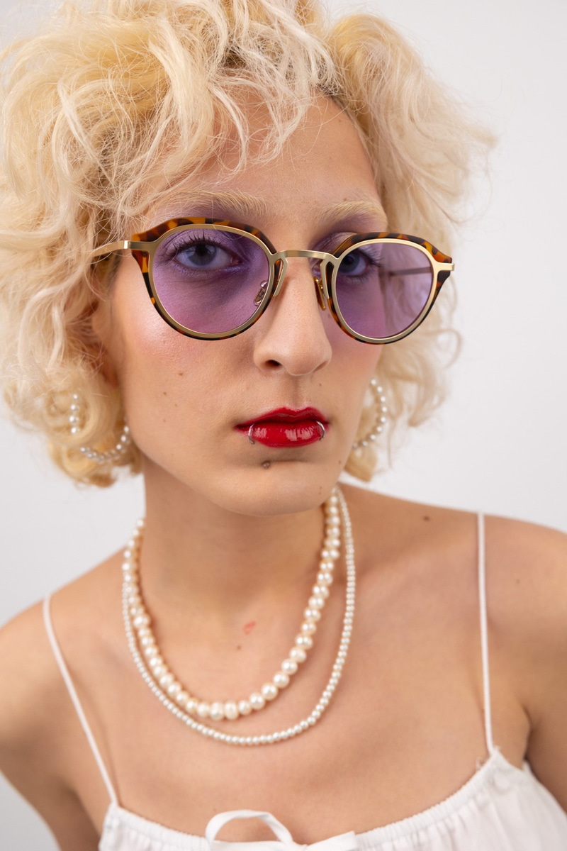 Alyssa Gold Purple Leopard Güneş Gözlüğü