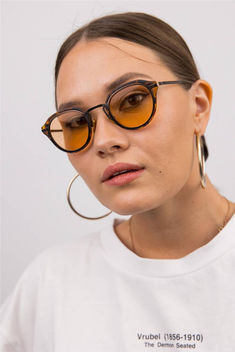 Alyssa Orange Leopard Güneş Gözlüğü