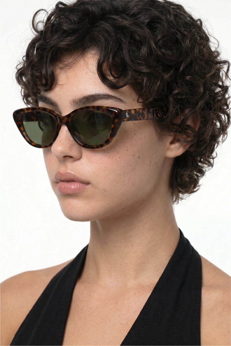 Asude Leopard Green Güneş Gözlüğü