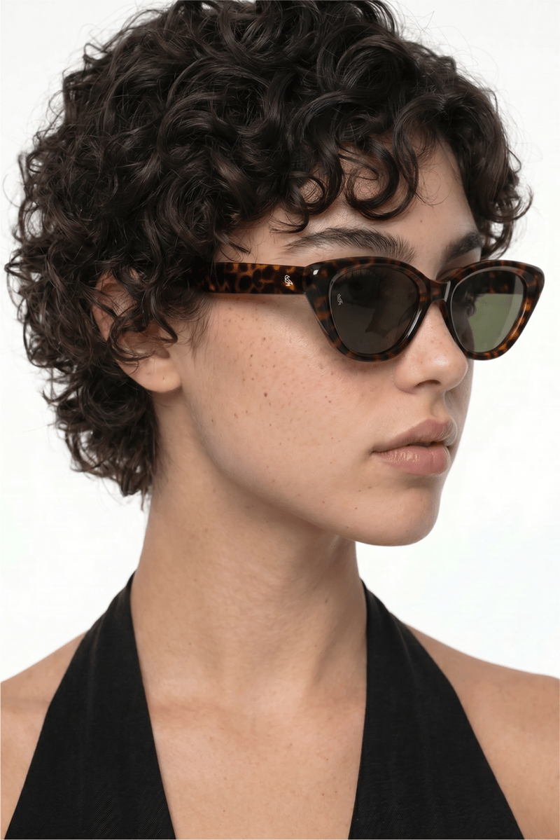 Asude Leopard Green Güneş Gözlüğü