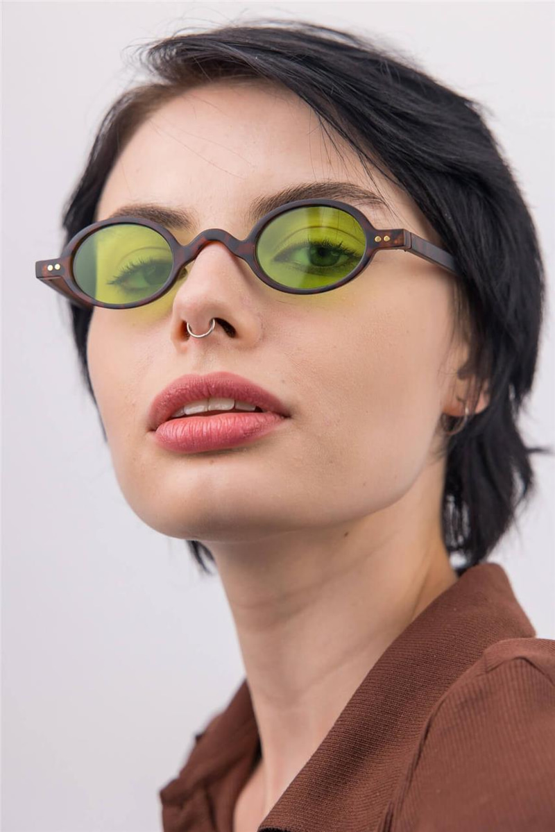 Baraque Matt Green Leopard Güneş Gözlüğü