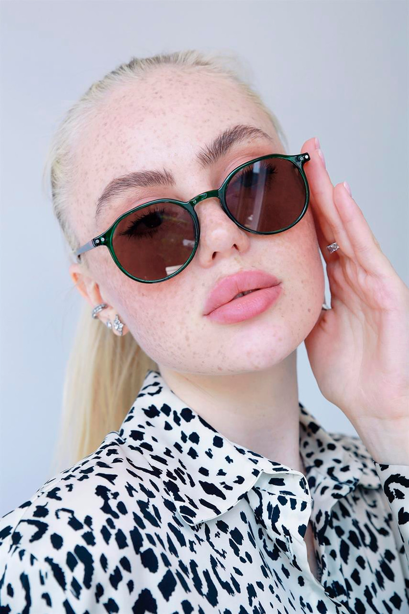 Cafune Leopard Green Brown Güneş Gözlüğü