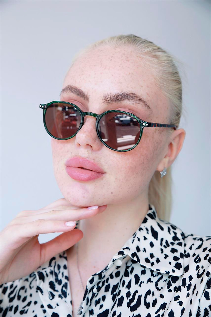 Cafune Leopard Green Brown Güneş Gözlüğü