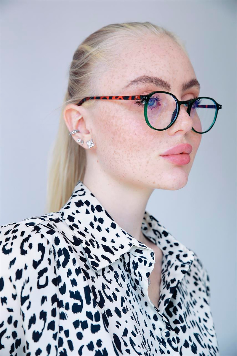Cafune Leopard Green Mavi Işık Koruyucu Gözlük