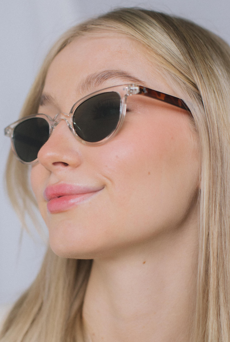 Ceyda Clear Leopard Green Güneş Gözlüğü