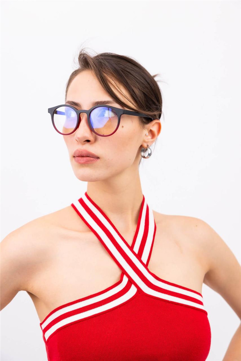 Cherry Red Black Mavi Işık Koruyucu Gözlük