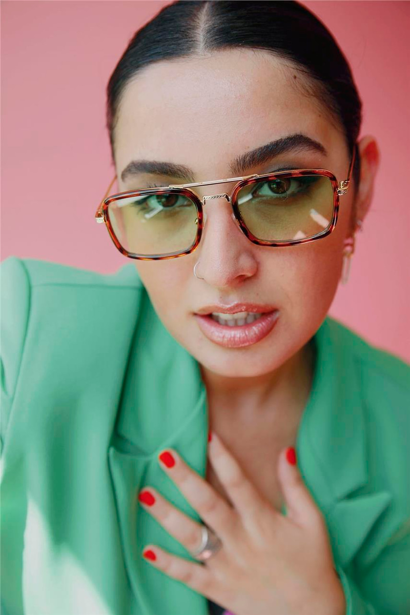 Claude Bright Leopard Green Güneş Gözlüğü