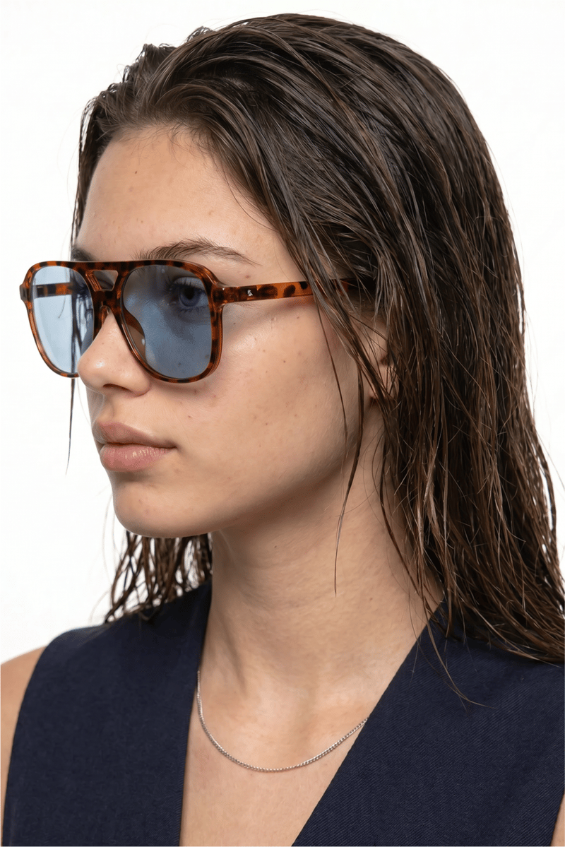 Cleo New Leopard Blue Güneş Gözlüğü