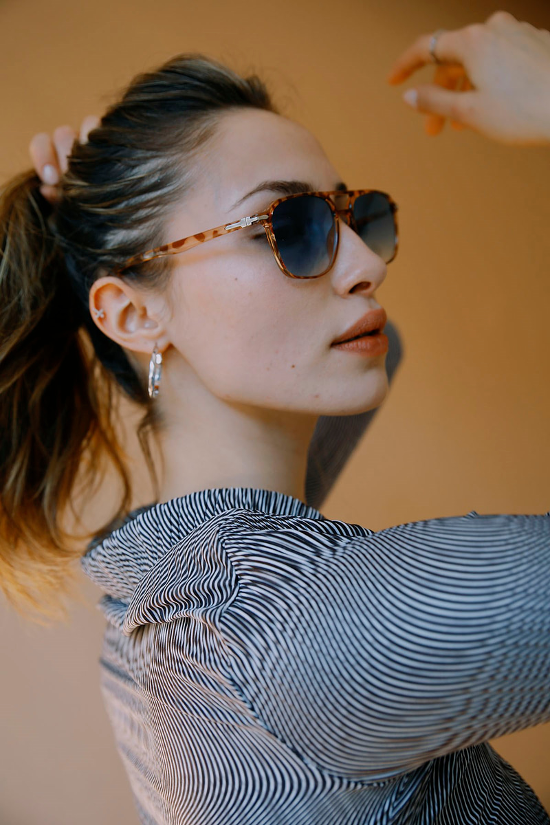 Dilhiara Leopard Blue Güneş Gözlüğü