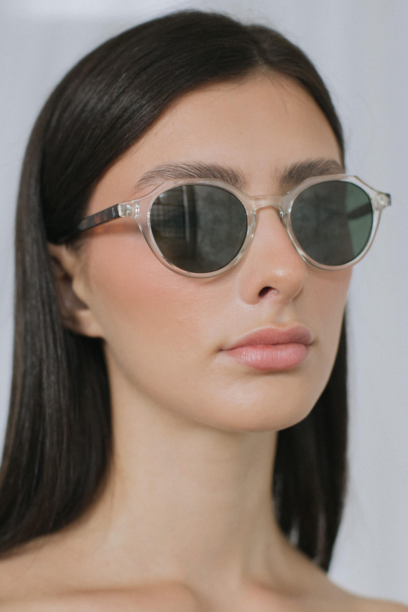 Eline Clear Leopard Green Güneş Gözlüğü