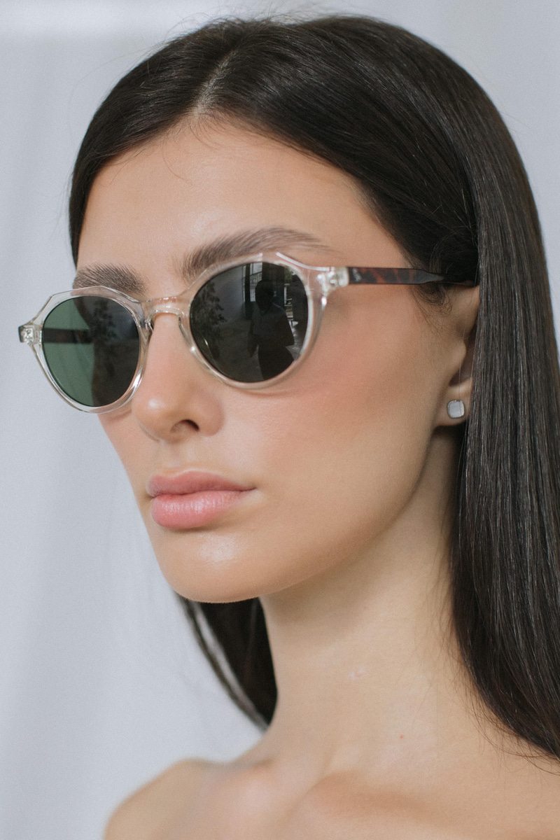 Eline Clear Leopard Green Güneş Gözlüğü