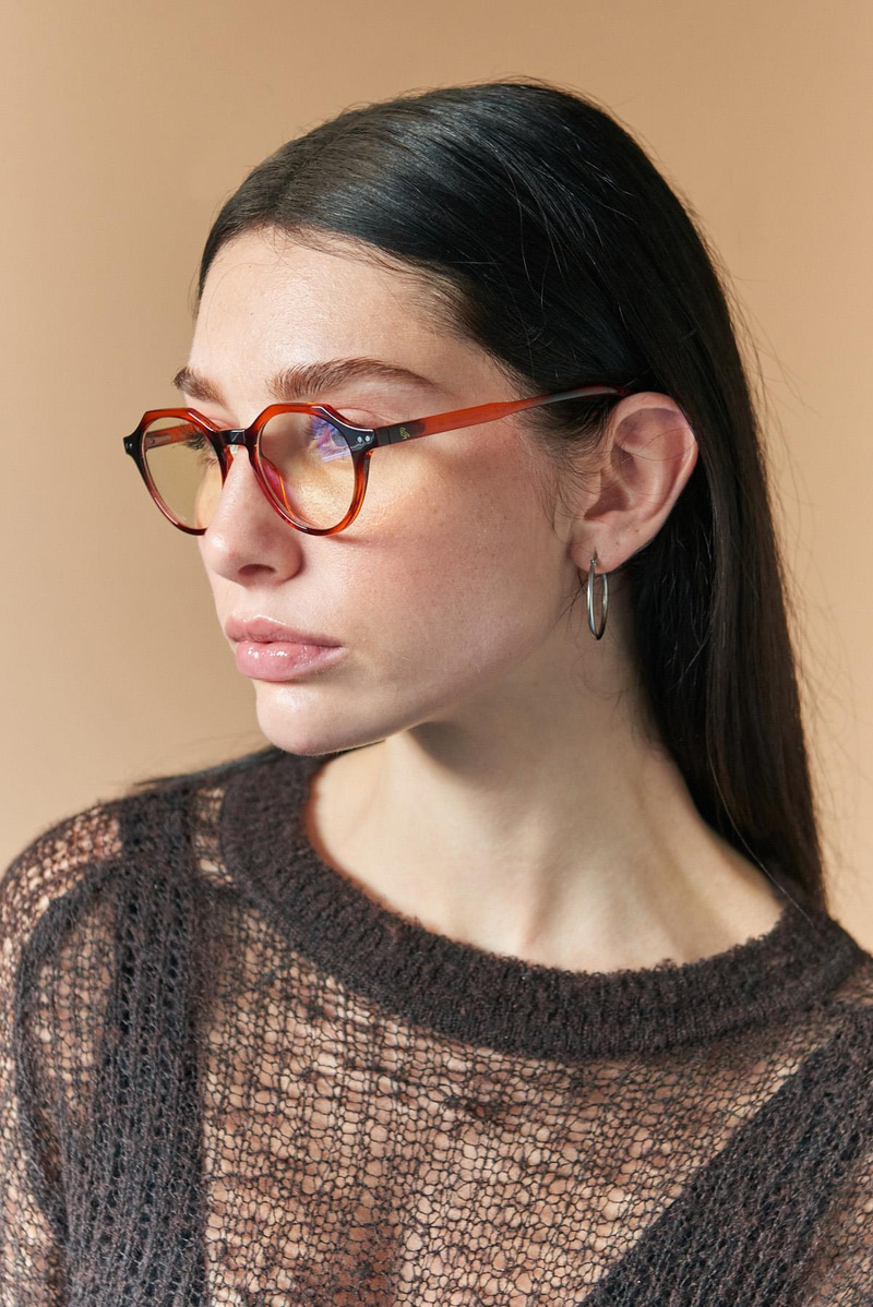 Eline Vintage Leopard Mavi Işık Koruyucu Gözlük