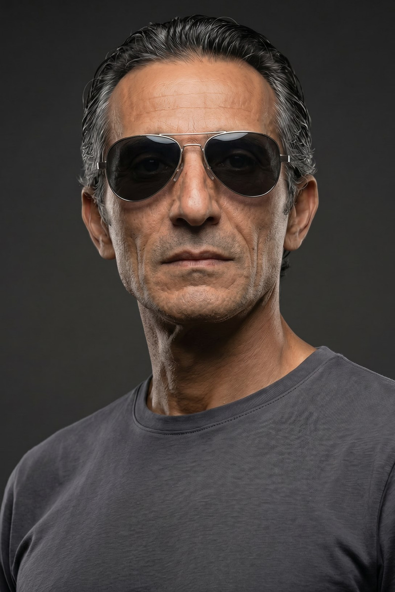 Ethan Silver Grey Black Erkek Güneş Gözlüü