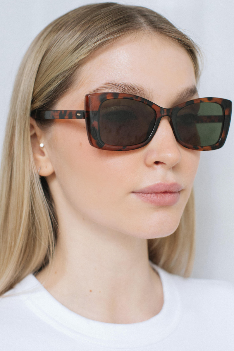 Greta Leopard Green Güneş Gözlüğü