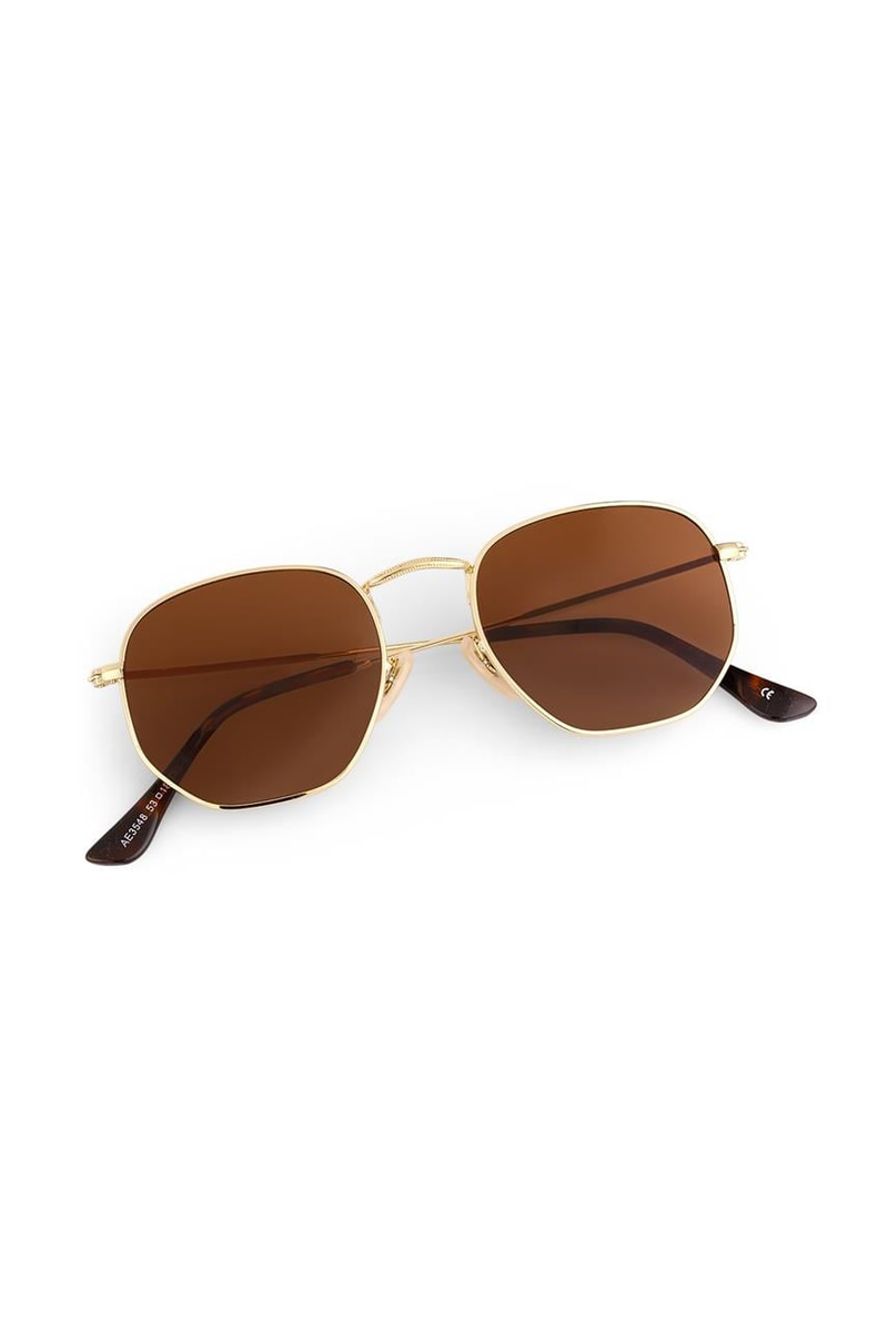 Hexagon Gold Brown Güneş Gözlüğü