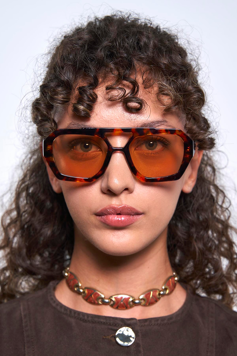 Kaitlyn Leopard Orange Güneş Gözlüğü