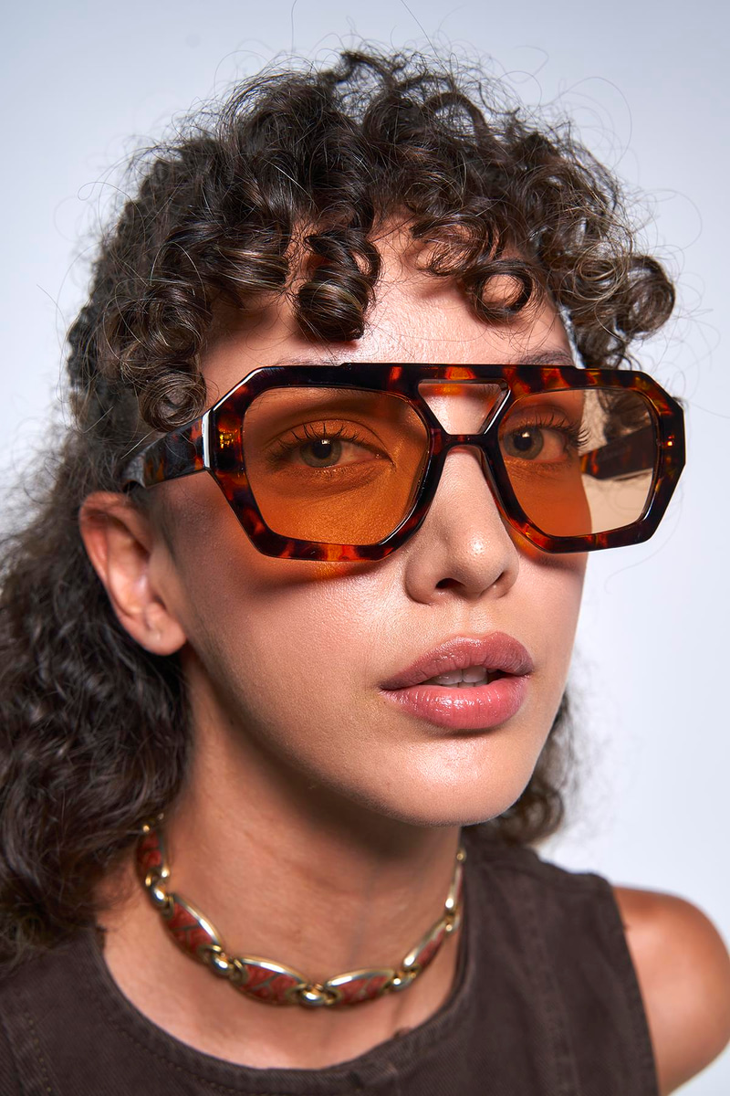 Kaitlyn Leopard Orange Güneş Gözlüğü