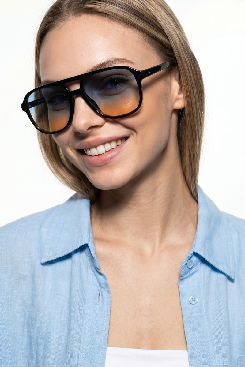 Leah Black Blue Orange Güneş Gözlüğü